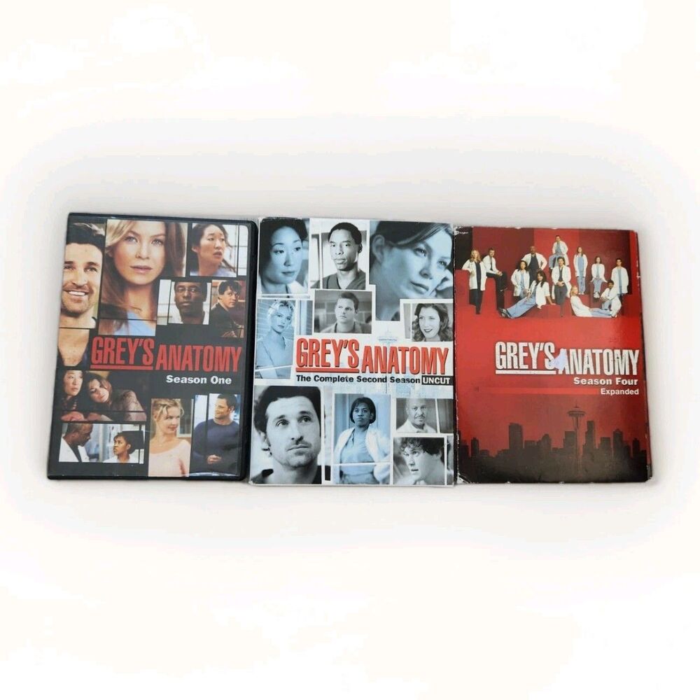 Grey's Anatomy Seasons 1, 2, & 4 Complete Expanded, Uncut DVDs EUC